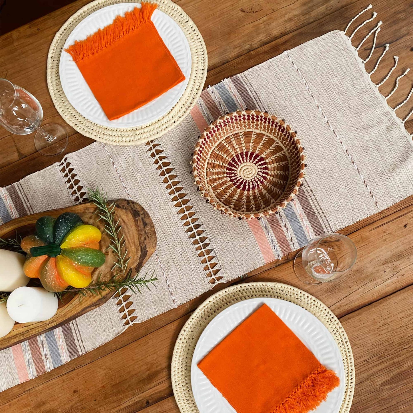 Beige Rose Table Runner
