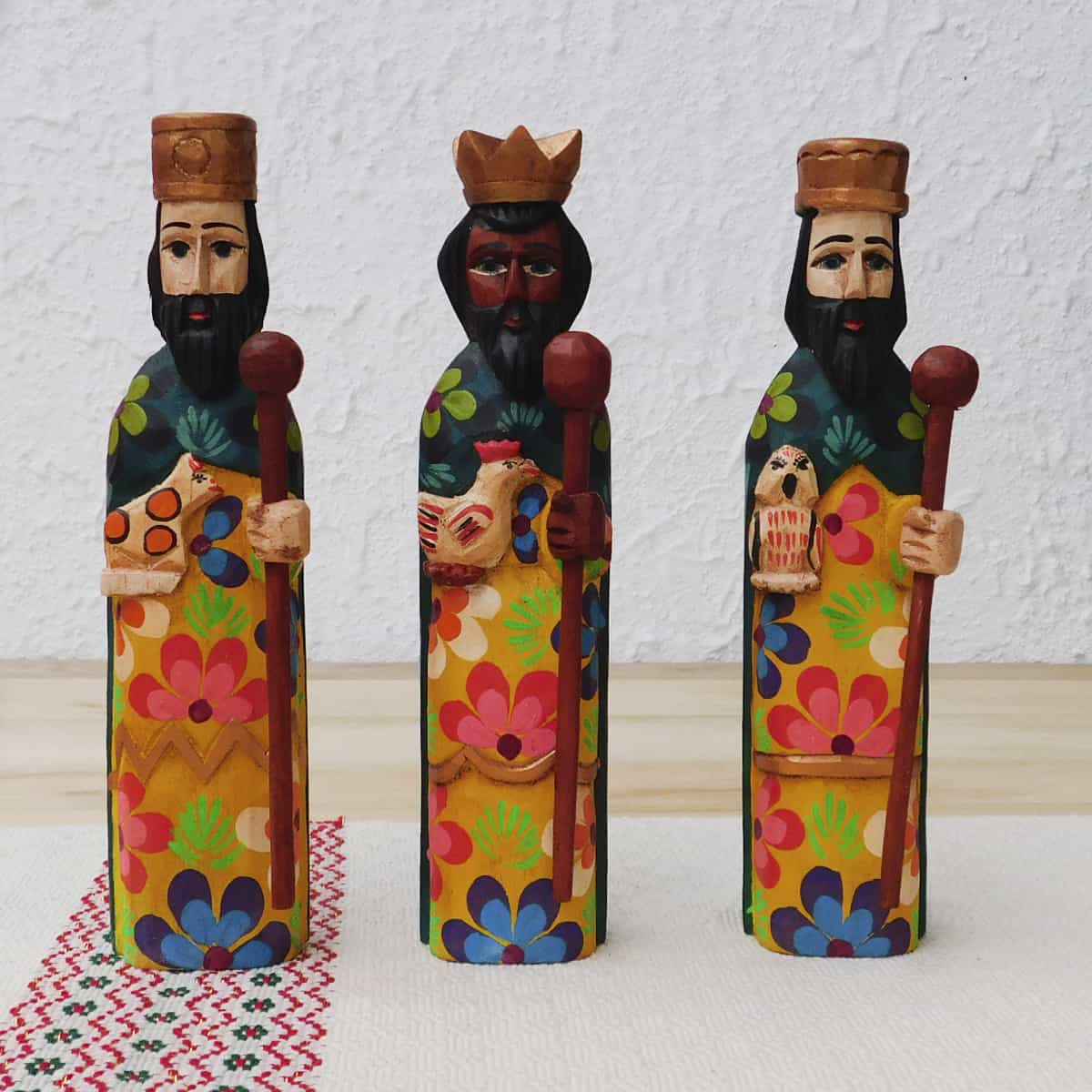 10" Wood Carved Nativity Set