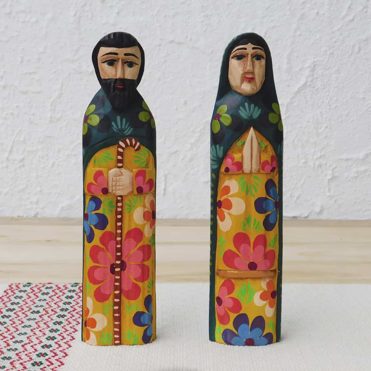 10" Wood Carved Nativity Set