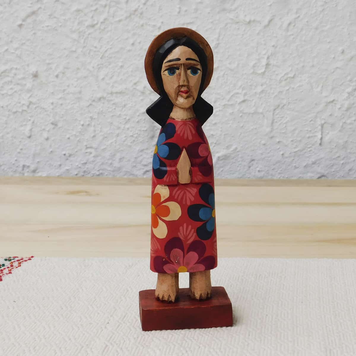 8" Wood Carved Nativity Set