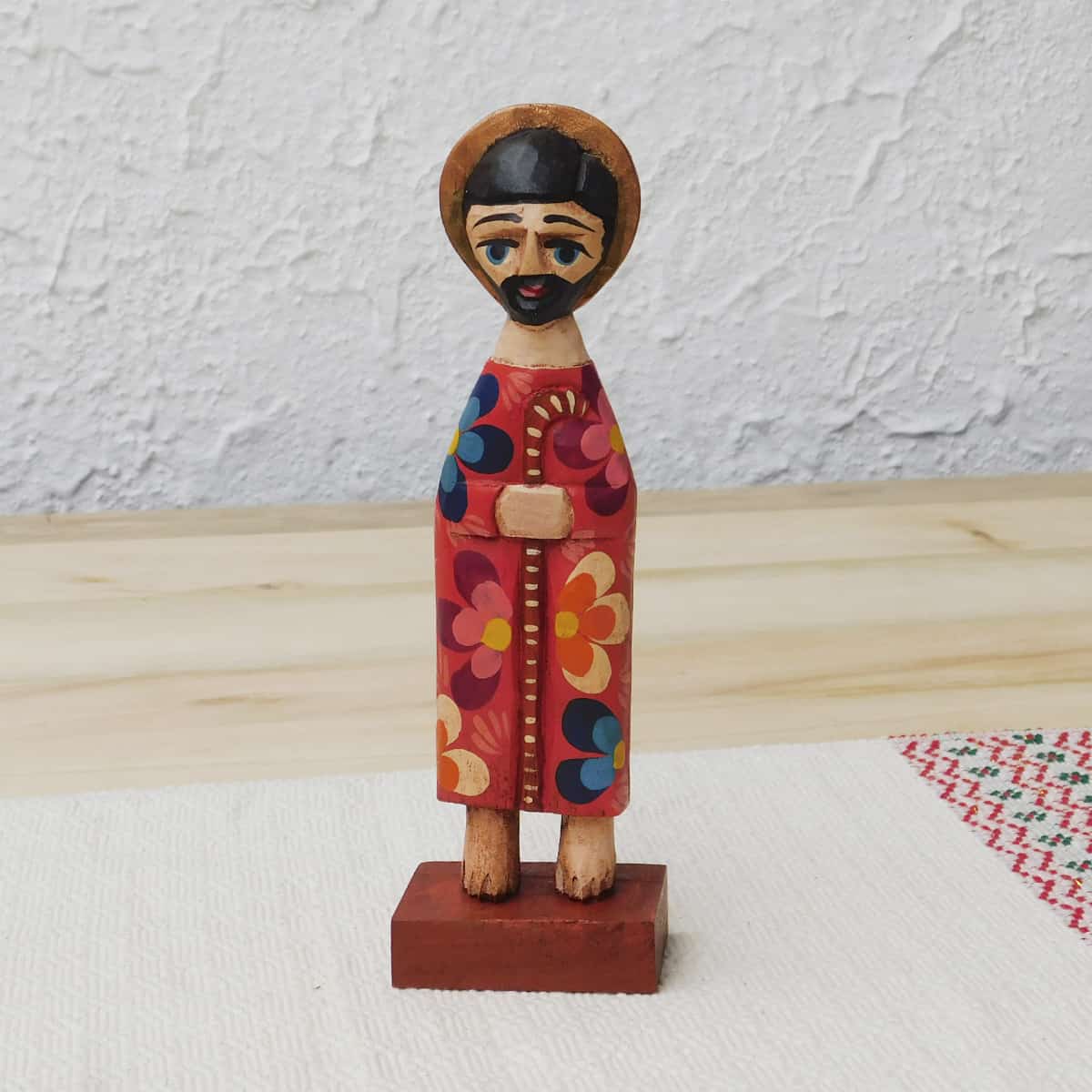 8" Wood Carved Nativity Set