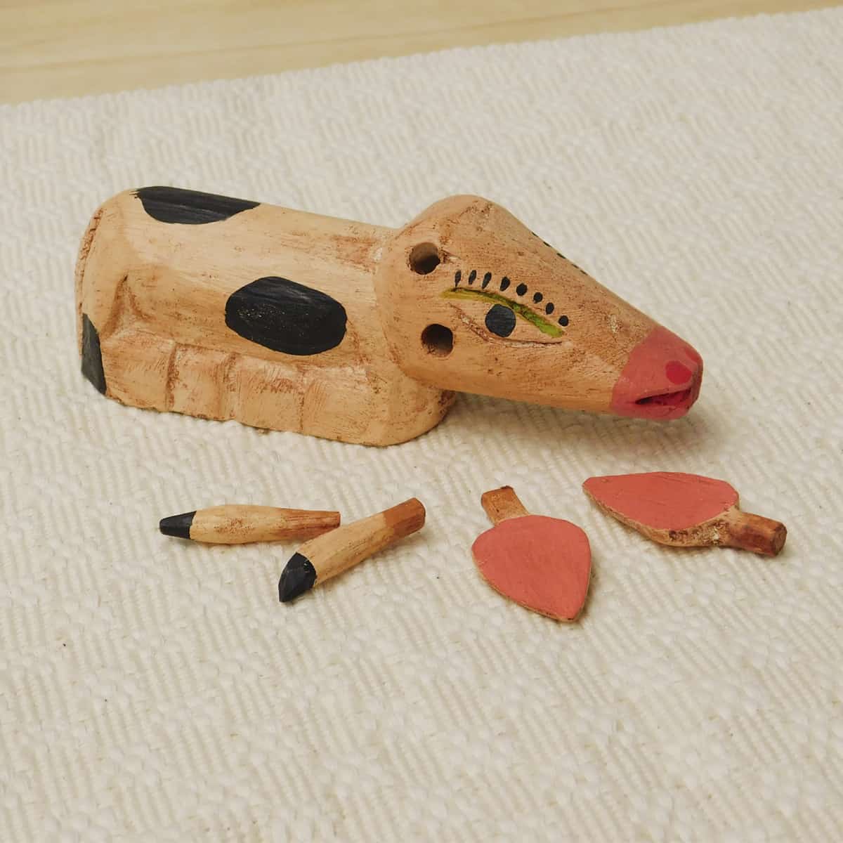 8" Wood Carved Nativity Set