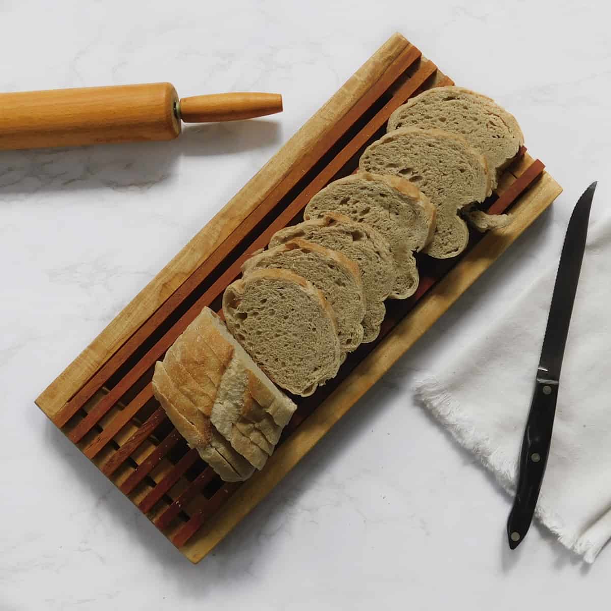 Bread Cutting Board with Crumb Catcher