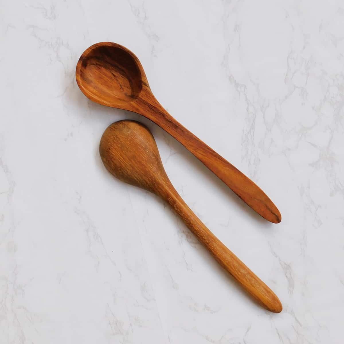 Decorative Wood Bowl with a Wavy Rim + Salad Server Set