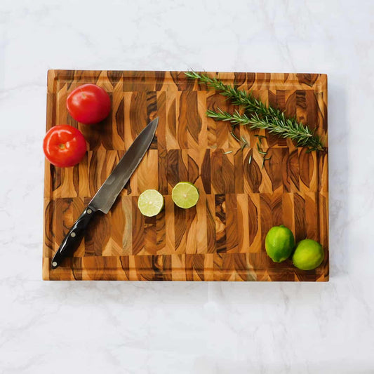 large butcher block cutting board,  butcher block cutting board, cutting board with juice groove, teak cutting board
