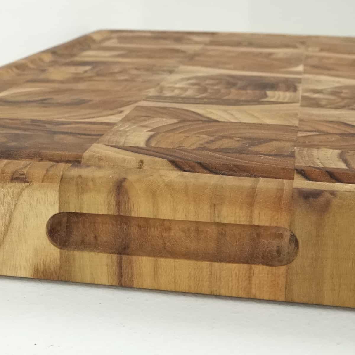 large butcher block cutting board, butcher block cutting board, cutting board with juice groove, teak cutting board