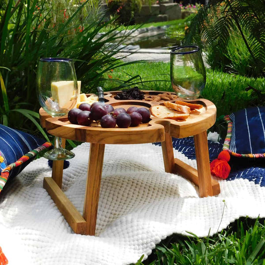 Folding Outdoor Wine Table and Picnic Table