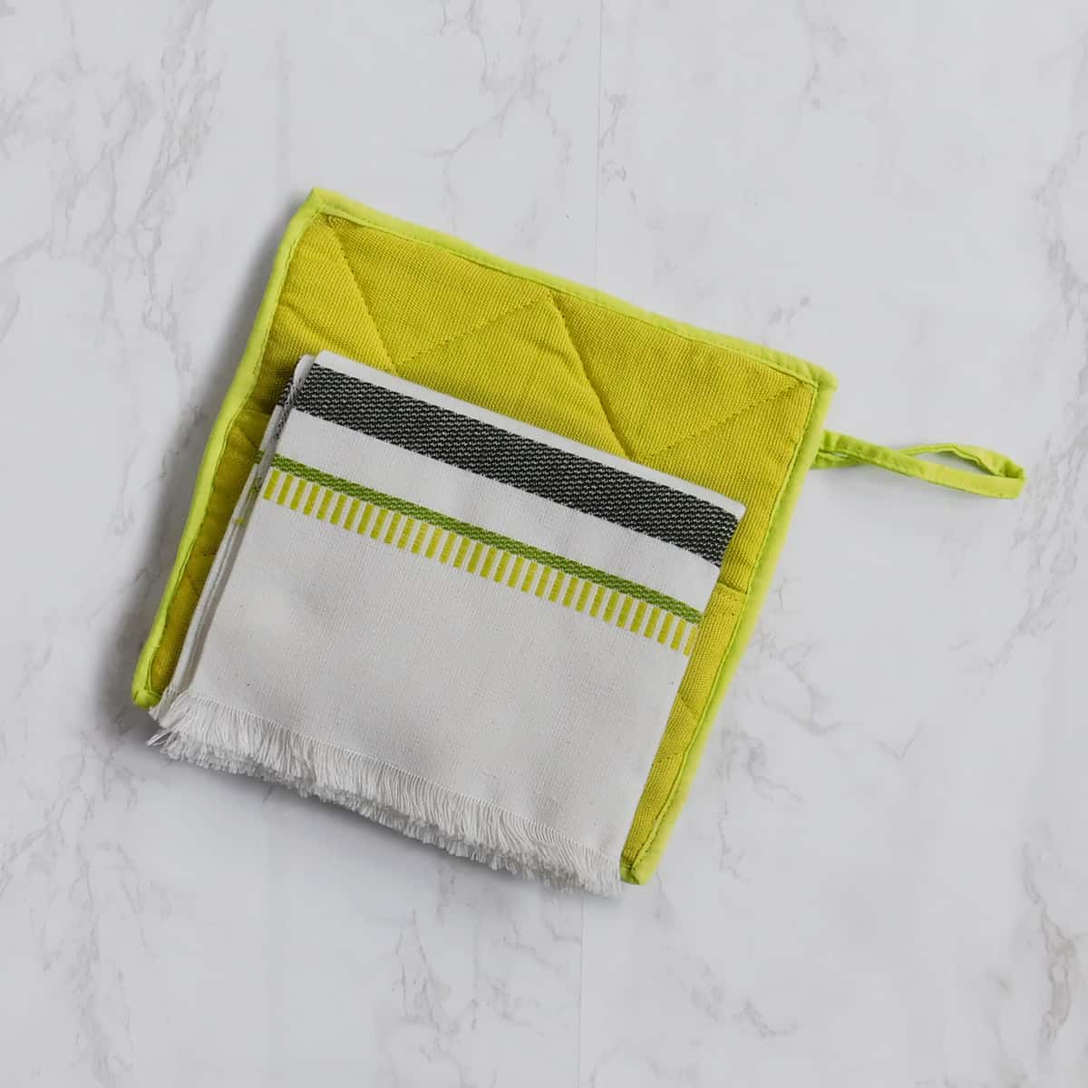 cotton tea towels, embroidered hand towels, embroidered towels, square pot holder, pot holder with pocket