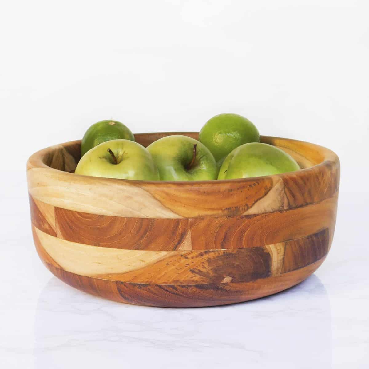 Round Mosaic Teak Wood Bowls