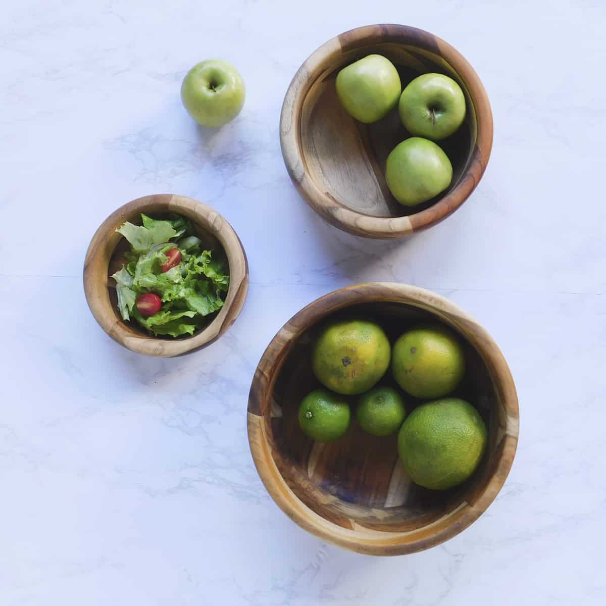 Round Mosaic Teak Wood Bowls