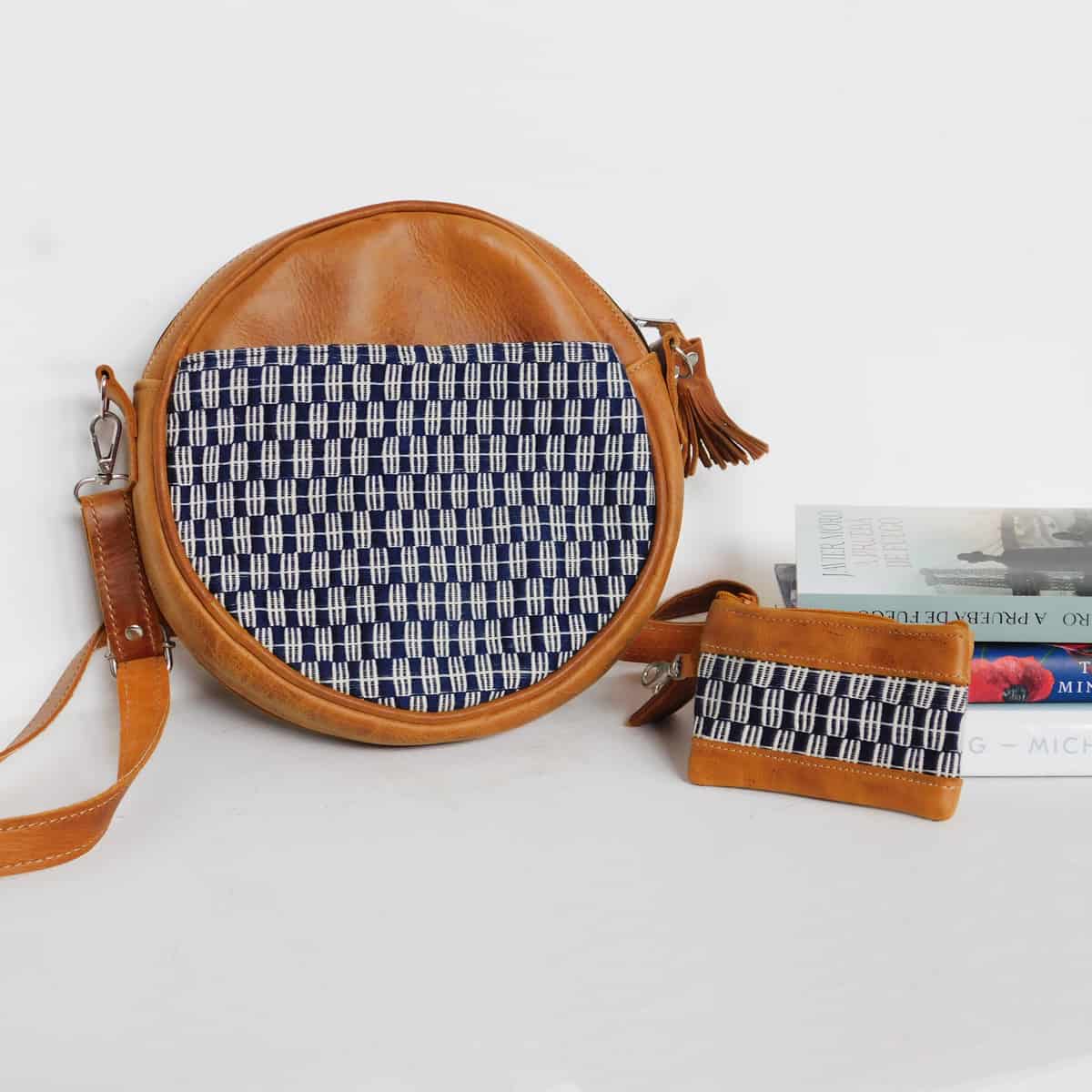 Round Navy Panalito Bag + Coin Purse