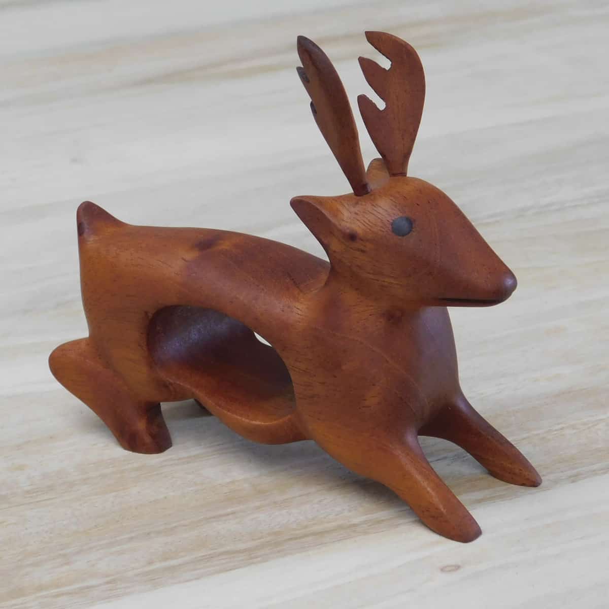 Wood Animal Napkin Rings - Deer Set of 4