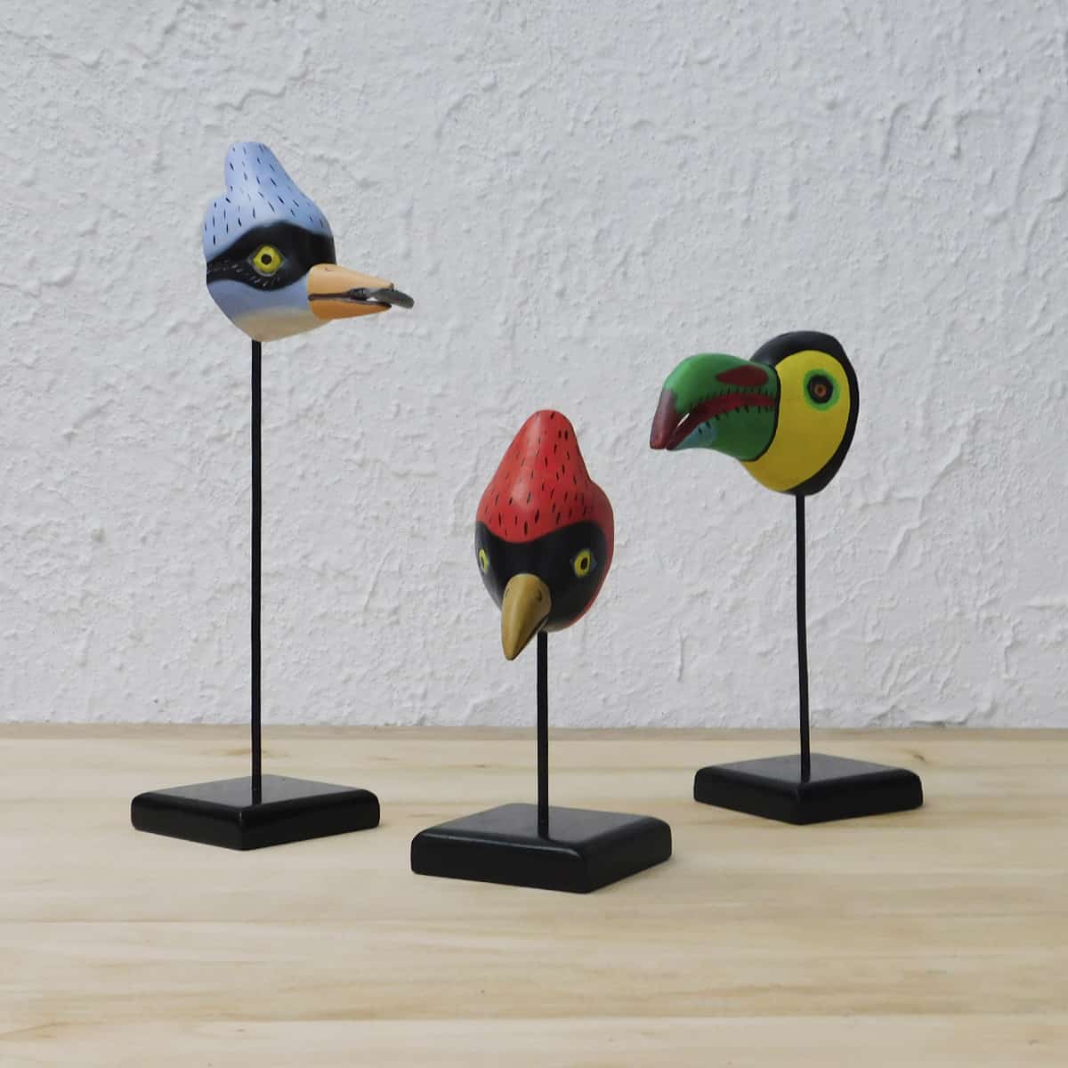 Wooden Animal Masks Set of 3 - Birds