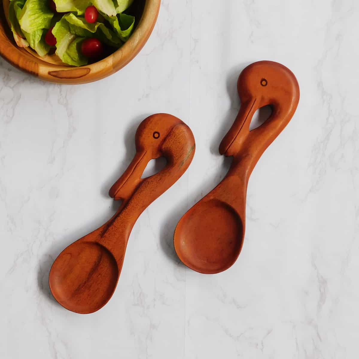 wooden salad servers, salad server set, wooden spork