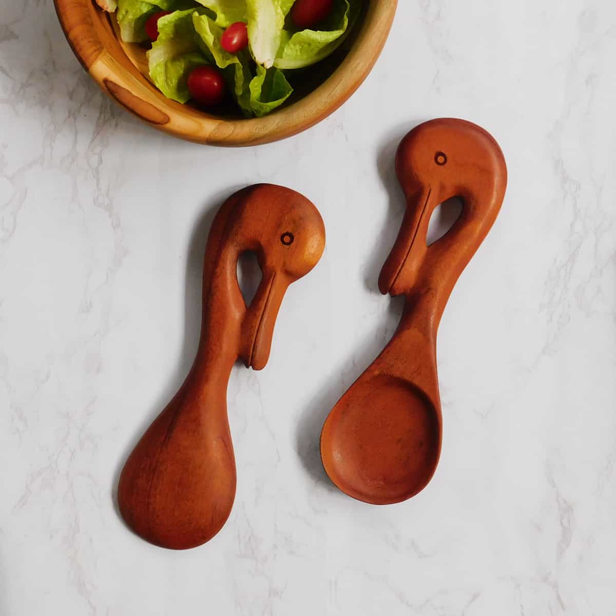wooden salad servers, salad server set, wooden spork