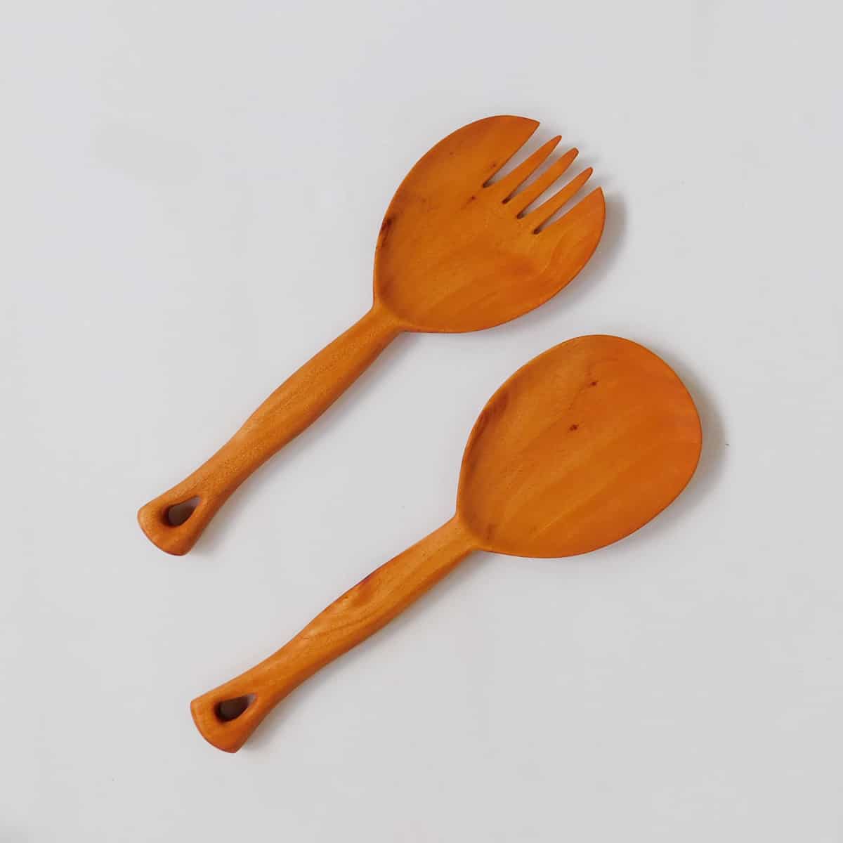 wooden salad servers, salad server set, wooden spork