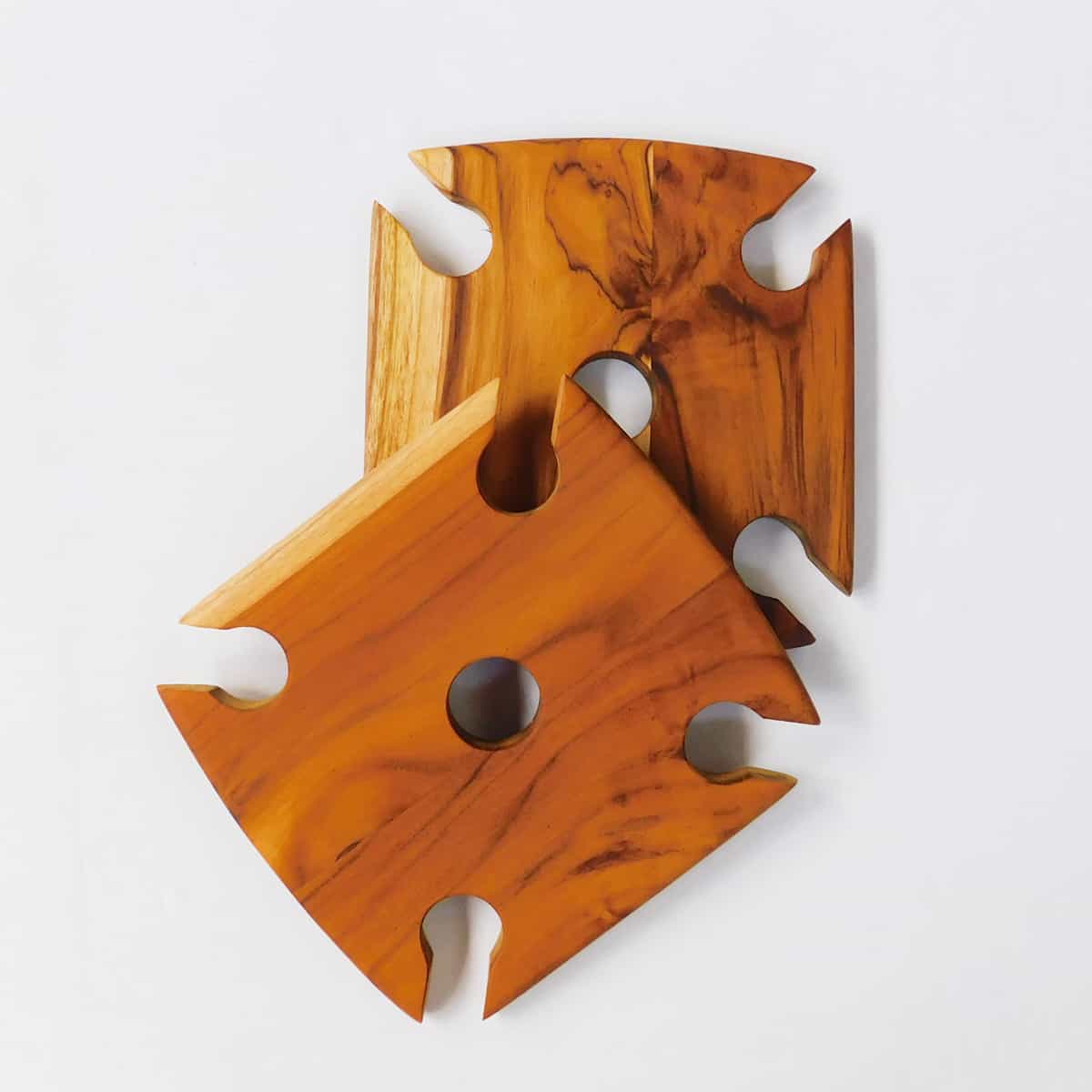 Wooden Wine Glass & Bottle Holder