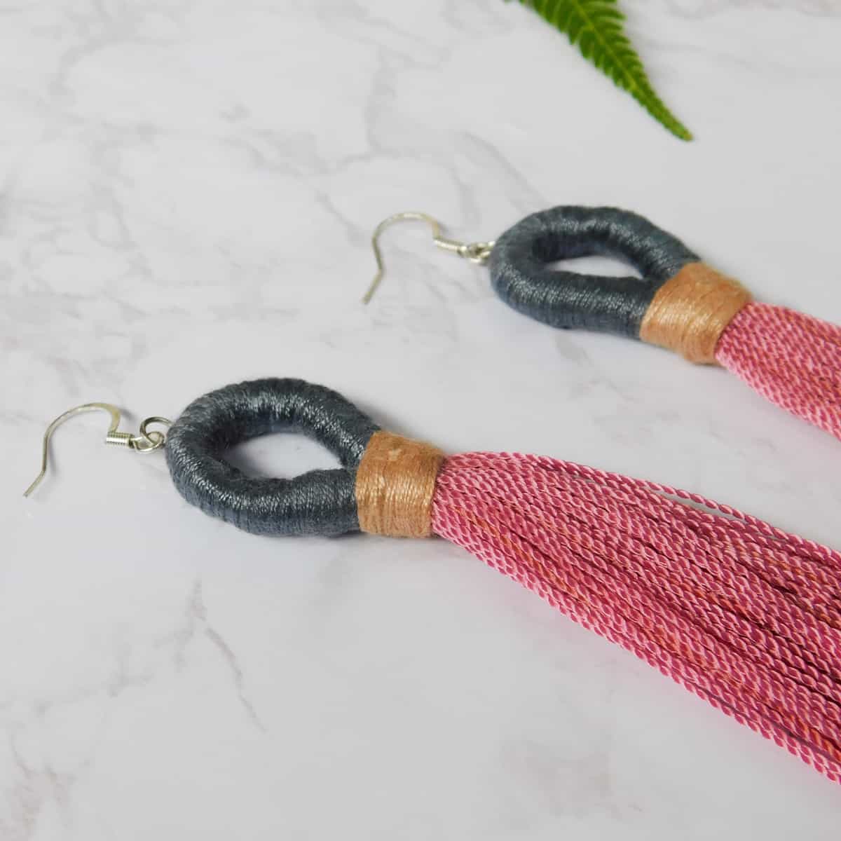 Pink Tassel Earrings