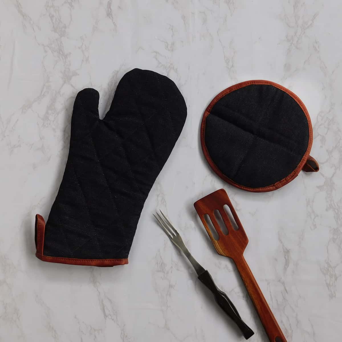 Denim Oven Mitt and Pot Holder - Set