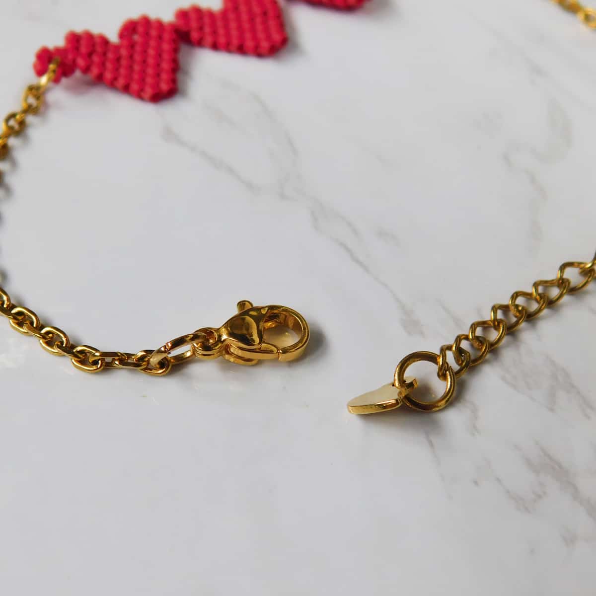 Beaded Three Heart Bracelet