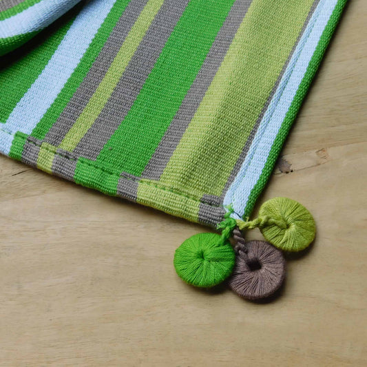 Green Striped Table Runner