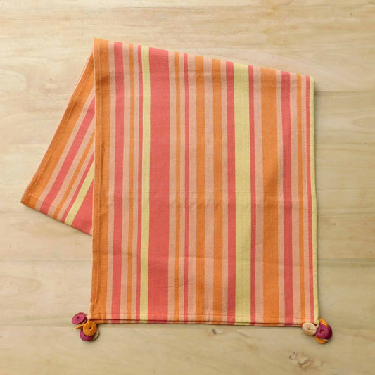 Orange Striped Table Runner