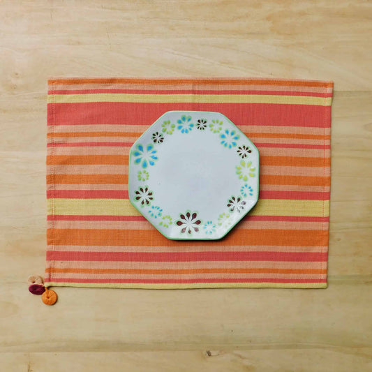 Orange Striped Placemats Set of 4