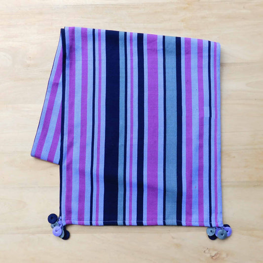 Purple Striped Table Runner