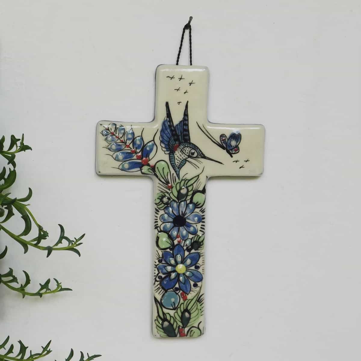 Ceramic Cross - Birds