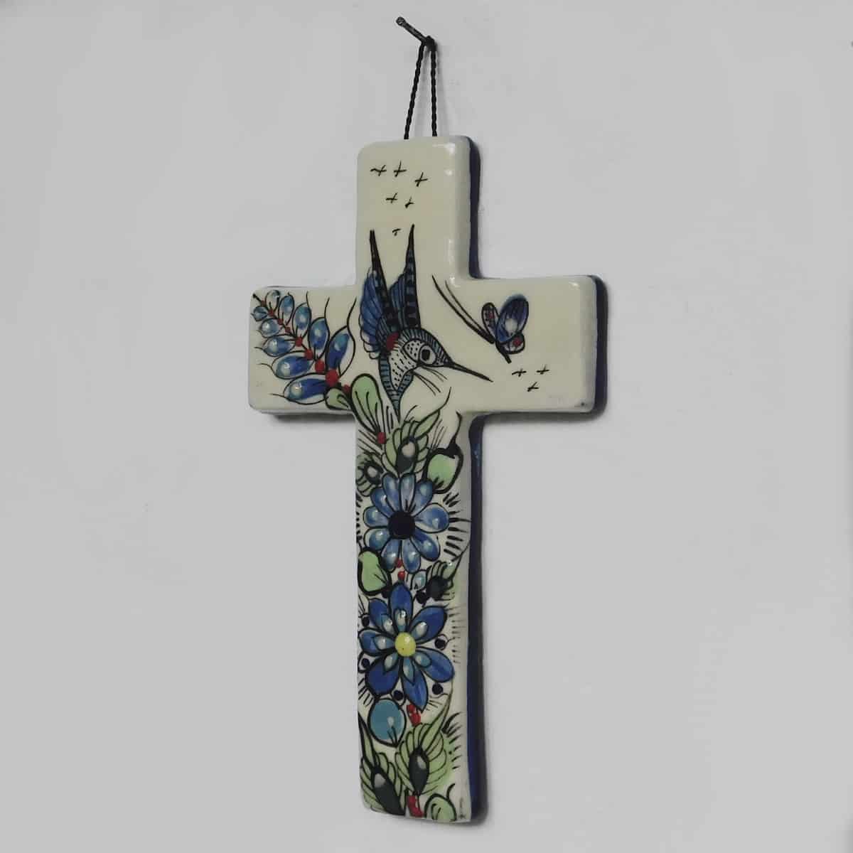 Ceramic Cross - Birds