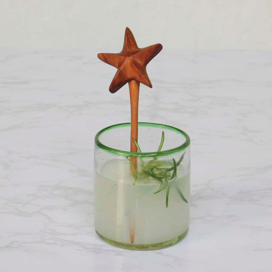 Fun Wooden Drink Stirrers Set of 4 Stars