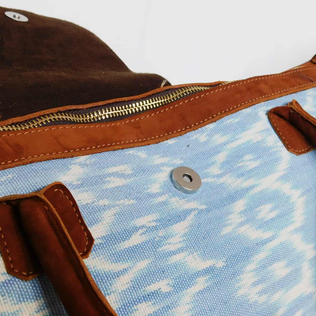 Ikat Light Blue Travel Bag