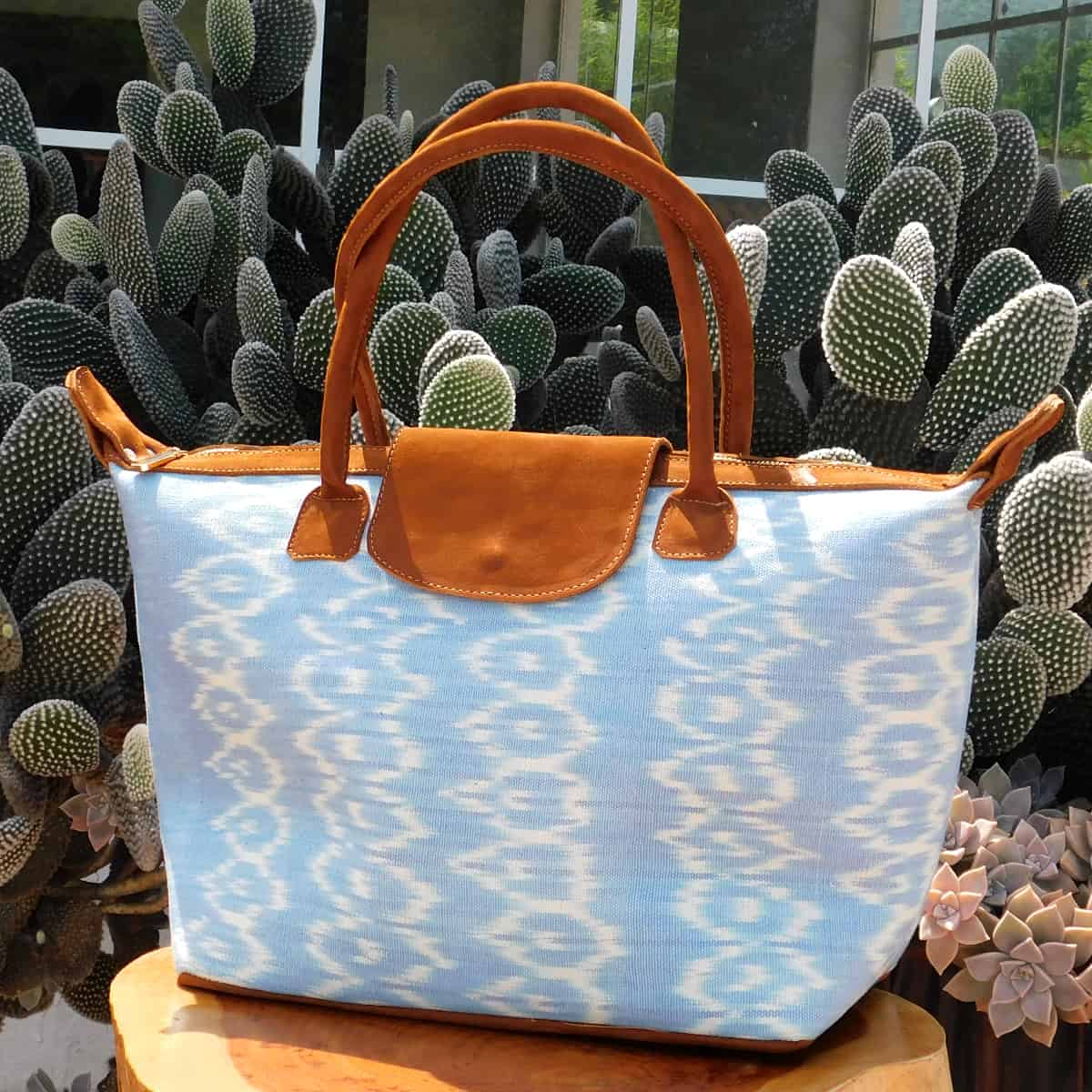 Ikat Light Blue Travel Bag