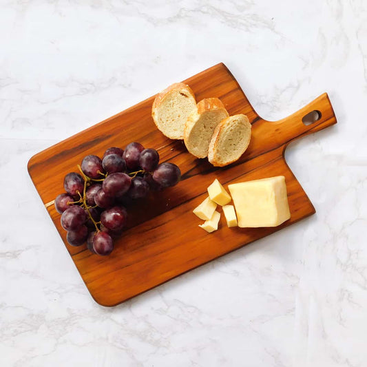 Artisanal Teak Charcuterie, Cutting, Cheese & Bread Board, Handmade, 16x12x1, for Slicing, Dicing & Food Serving