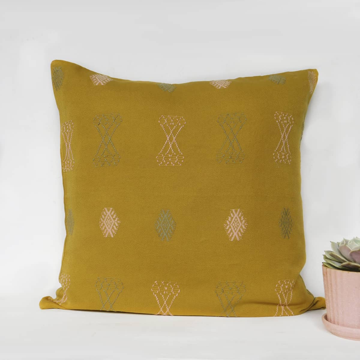 Mustard Yellow Cucanja Throw Pillow