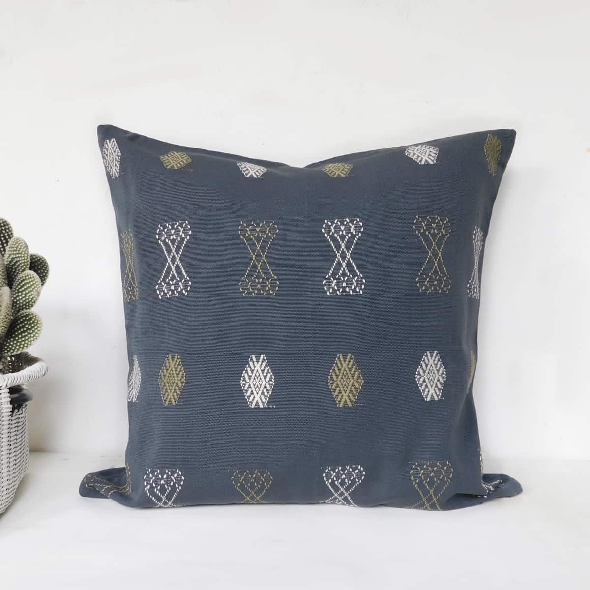 Slate Gray Cucanja Throw Pillow