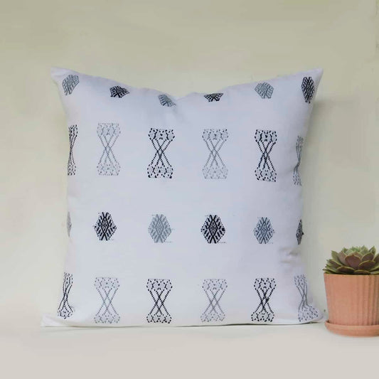 White Cucanja Throw Pillow