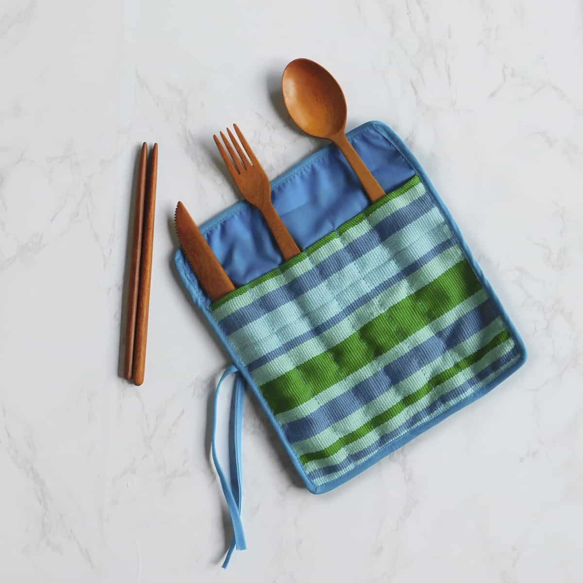 Wooden Cutlery Set with Bag