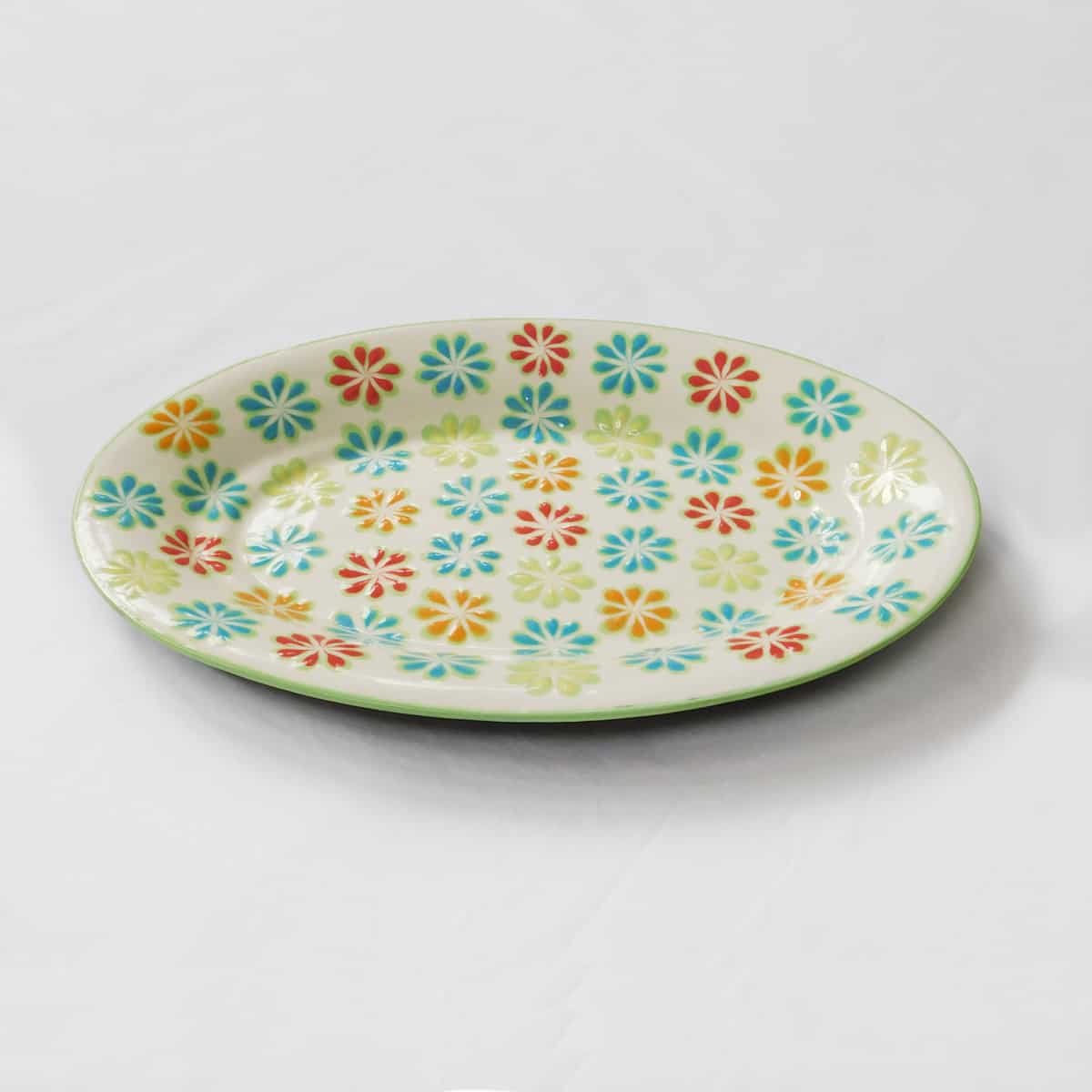 Oval Platter - Floral Green